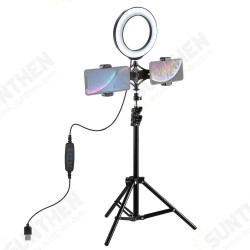 PKT3036 6.2 Inch USB Controller Video Ring Light with 110CM Tripod Light Stand Dual Phone Clip for Tik Tok Youtube Live Streaming PKT3036 6.2 Inch USB Controller Video Ring Light with 110CM Tripod Light Stand Dual Phone Clip for Tik Tok Youtube Live Streaming