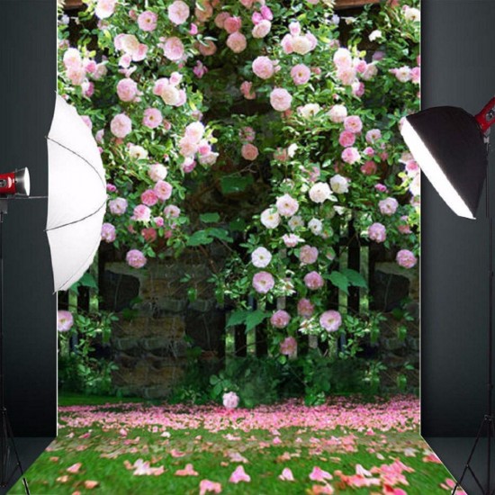 Photography Vinyl Background Romantic Wedding Rendezvous Garden Roses Cluster