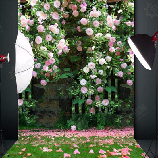 Photography Vinyl Background Romantic Wedding Rendezvous Garden Roses Cluster