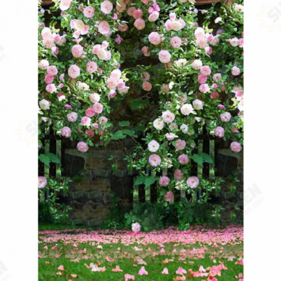 Photography Vinyl Background Romantic Wedding Rendezvous Garden Roses Cluster