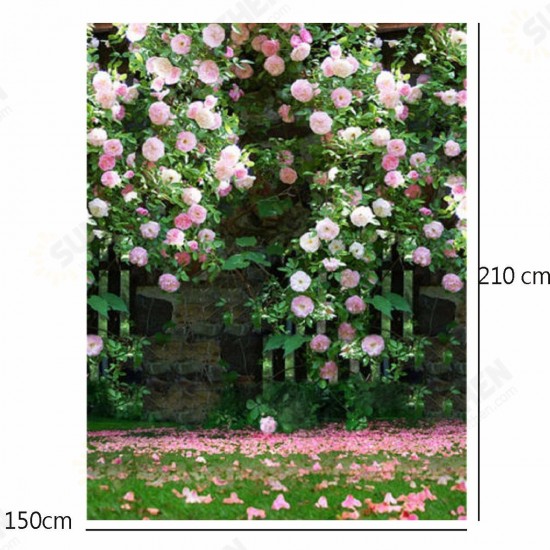 Photography Vinyl Background Romantic Wedding Rendezvous Garden Roses Cluster