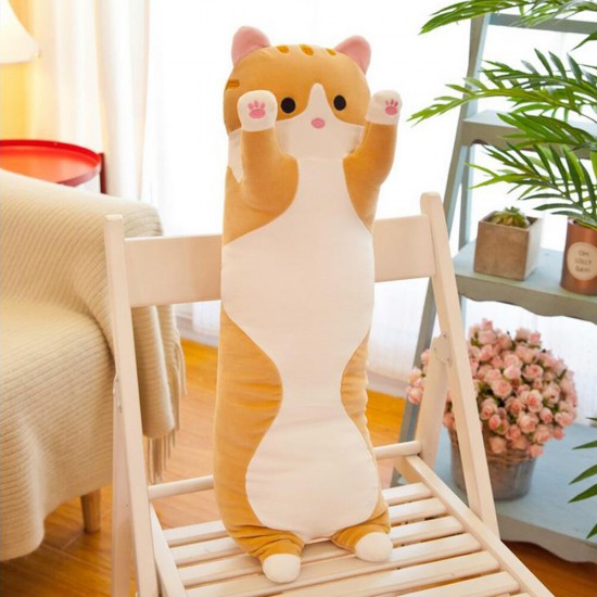 110/130cm Cute Plush Cat Doll Soft Stuffed Pillow Doll Toy for Kids