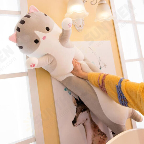 110/130cm Cute Plush Cat Doll Soft Stuffed Pillow Doll Toy for Kids