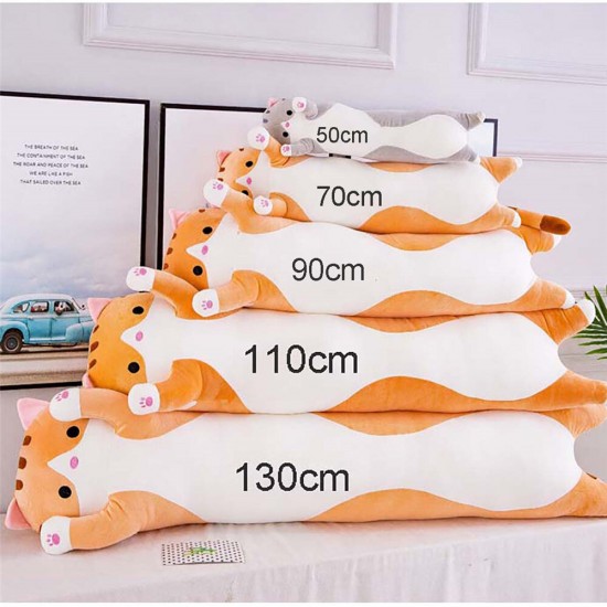 110/130cm Cute Plush Cat Doll Soft Stuffed Pillow Doll Toy for Kids
