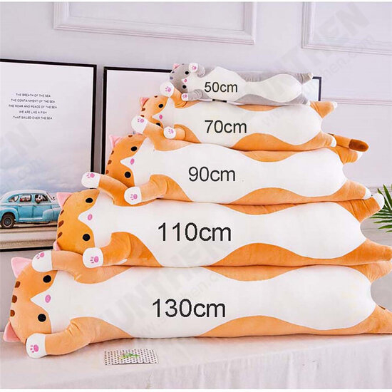 110/130cm Cute Plush Cat Doll Soft Stuffed Pillow Doll Toy for Kids