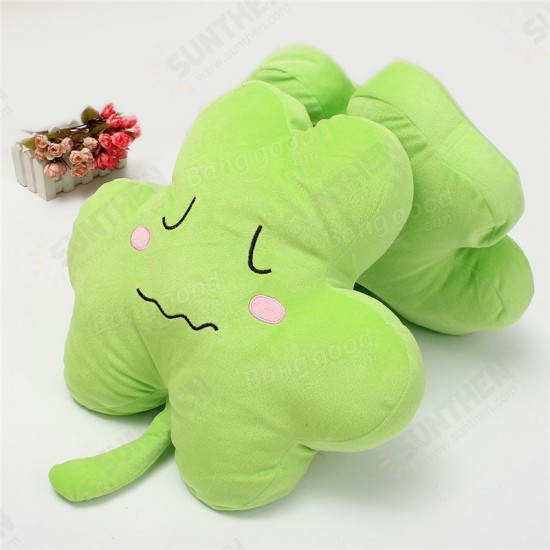 1PC 40cm Cute Clover Shamrock Soft Stuffed Plush Toy Happy Love Ornament Soft Doll