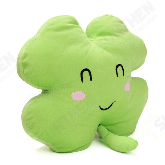 1PC 40cm Cute Clover Shamrock Soft Stuffed Plush Toy Happy Love Ornament Soft Doll