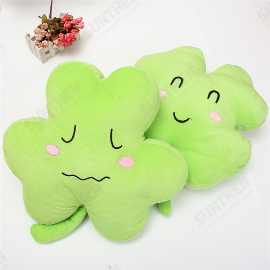 1PC 40cm Cute Clover Shamrock Soft Stuffed Plush Toy Happy Love Ornament Soft Doll