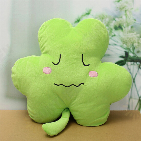 1PC 40cm Cute Clover Shamrock Soft Stuffed Plush Toy Happy Love Ornament Soft Doll