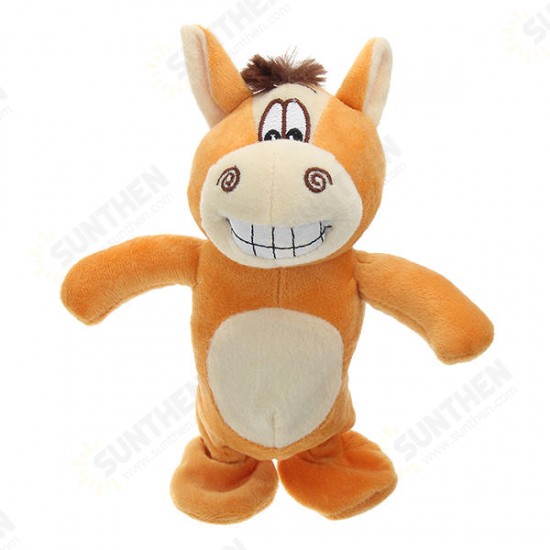 20cm Talking Donkey Sound Record Stuffed Animal Plush Cow Walking Electronic Moving Doll