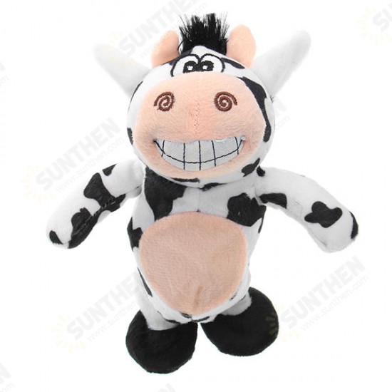 20cm Talking Donkey Sound Record Stuffed Animal Plush Cow Walking Electronic Moving Doll