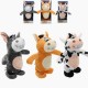 20cm Talking Donkey Sound Record Stuffed Animal Plush Cow Walking Electronic Moving Doll