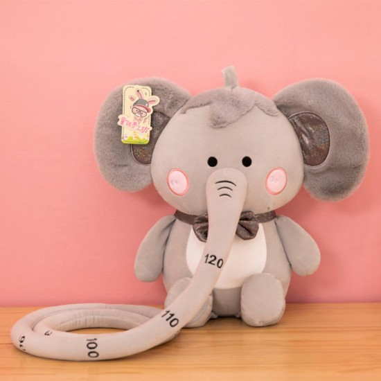 30/40/55CM Soft Down Cotton Stuffed Plush Toy with Long Nose Height Ruler Function for Children's Birthday Gifts