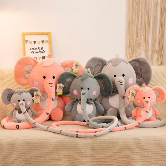 30/40/55CM Soft Down Cotton Stuffed Plush Toy with Long Nose Height Ruler Function for Children's Birthday Gifts