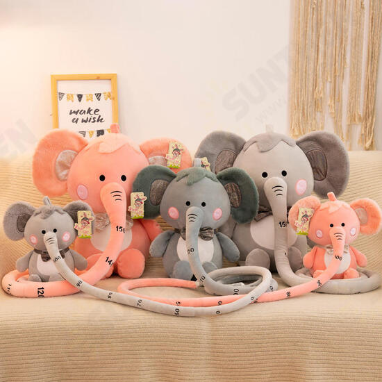 30/40/55CM Soft Down Cotton Stuffed Plush Toy with Long Nose Height Ruler Function for Children's Birthday Gifts