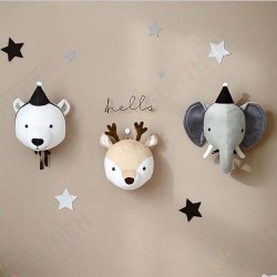 3D Plush Animal Heads Elephant Bear Deer Wall Decor for Children Christmas Birthday Stuffed Plush Toy 3D Plush Animal Heads Elephant Bear Deer Wall Decor for Children Christmas Birthday Stuffed Plush Toy