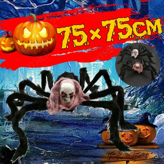 75*75cm Simulation Skull Ghost Head Plush Spider Spider Leg Straighten Horror Toy