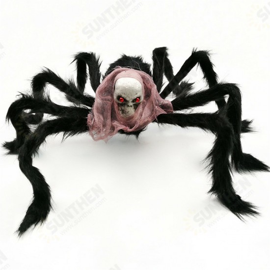 75*75cm Simulation Skull Ghost Head Plush Spider Spider Leg Straighten Horror Toy