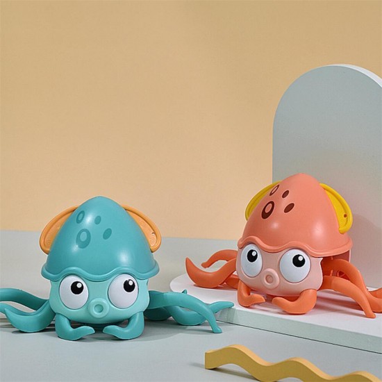 Amphibious Drag And Playing Octopus On The Chain Bathroom Water Toys Matchmaking Baby Crabs Clockwork Bath Toys Walking Octopus