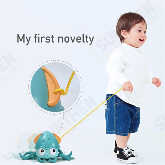 Amphibious Drag And Playing Octopus On The Chain Bathroom Water Toys Matchmaking Baby Crabs Clockwork Bath Toys Walking Octopus