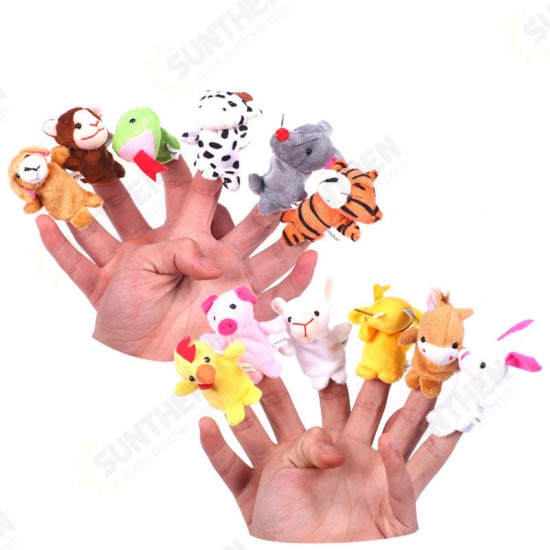 Christmas 7 Types Family Finger Puppets Set Soft Cloth Doll For Kids Childrens Gift Plush Toys