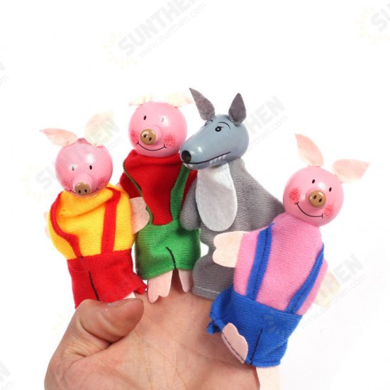 Christmas 7 Types Family Finger Puppets Set Soft Cloth Doll For Kids Childrens Gift Plush Toys