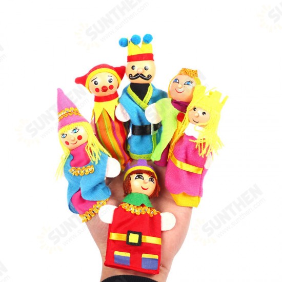 Christmas 7 Types Family Finger Puppets Set Soft Cloth Doll For Kids Childrens Gift Plush Toys