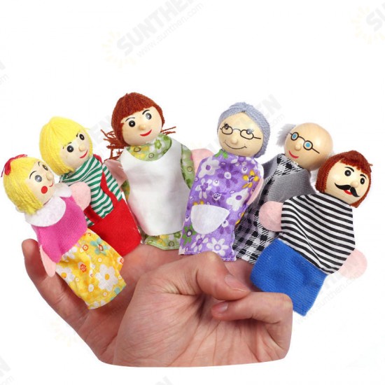 Christmas 7 Types Family Finger Puppets Set Soft Cloth Doll For Kids Childrens Gift Plush Toys