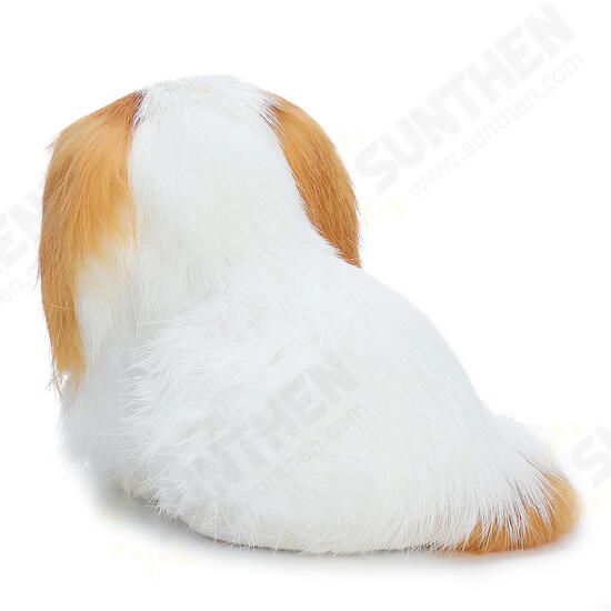 Cute Puppy Lifelike Simulation Dog Stuffed Plush Toy Realistic Home Desk Decoration