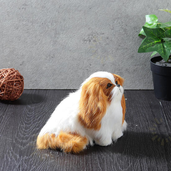Cute Puppy Lifelike Simulation Dog Stuffed Plush Toy Realistic Home Desk Decoration