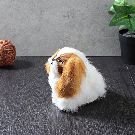 Cute Puppy Lifelike Simulation Dog Stuffed Plush Toy Realistic Home Desk Decoration
