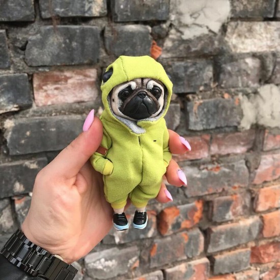 Handmade Doll Resin Standing Puppy Plush Toy For Ornaments Furniture Decorations Fashionable Animal Clay Doll