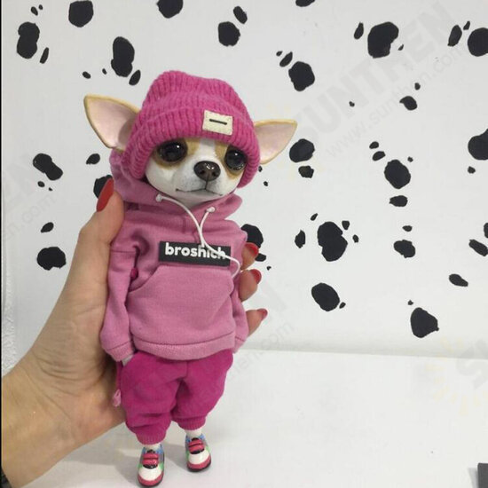 Handmade Doll Resin Standing Puppy Plush Toy For Ornaments Furniture Decorations Fashionable Animal Clay Doll