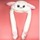 LED Light Rabbit Ear Hat Can Move Airbag Cap 60CM Electric Stuffed Plush Gift Valentines Dance Toy