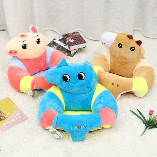 Multi-Style Kids Baby Support Seats Sit Up Soft Chair Sofa Cartoon Animal Kids Learning To Sit Plush Pillow Toy