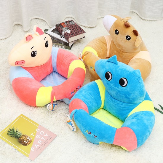 Multi-Style Kids Baby Support Seats Sit Up Soft Chair Sofa Cartoon Animal Kids Learning To Sit Plush Pillow Toy
