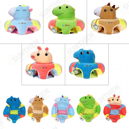 Multi-Style Kids Baby Support Seats Sit Up Soft Chair Sofa Cartoon Animal Kids Learning To Sit Plush Pillow Toy