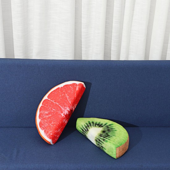 Semi-Circular Watermelon Grapefruit Orange Kiwifruit Simulation Fruit Plush Doll Summer Relief Nap Pillow Toys