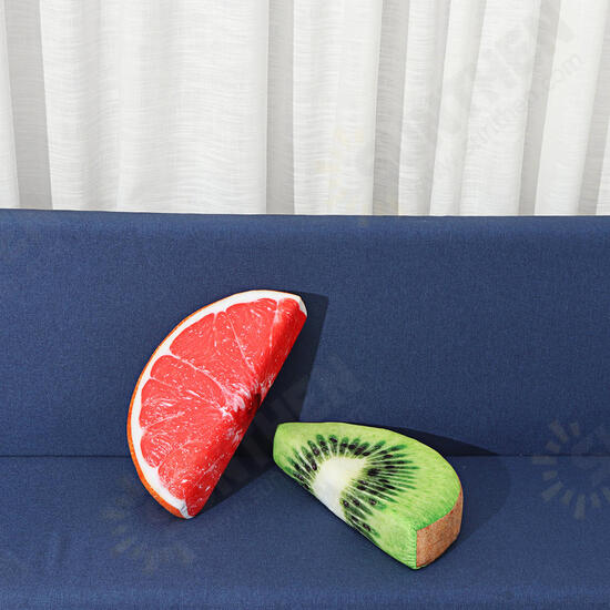 Semi-Circular Watermelon Grapefruit Orange Kiwifruit Simulation Fruit Plush Doll Summer Relief Nap Pillow Toys