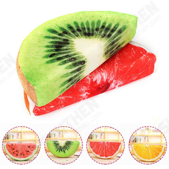 Semi-Circular Watermelon Grapefruit Orange Kiwifruit Simulation Fruit Plush Doll Summer Relief Nap Pillow Toys