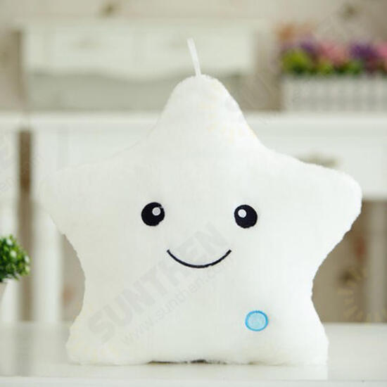 Smile Star LED Flash Light Stuffed Cushion Soft Cotton Plush Throw Pillow Decor Children Valentines Gift Toy