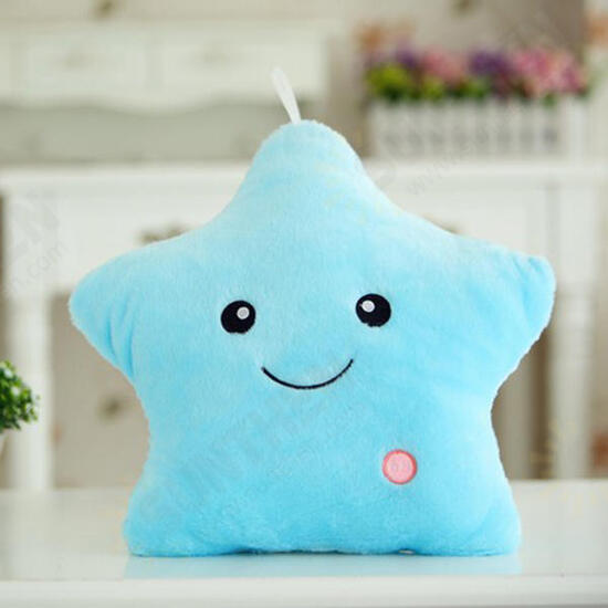 Smile Star LED Flash Light Stuffed Cushion Soft Cotton Plush Throw Pillow Decor Children Valentines Gift Toy