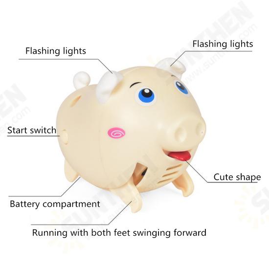 Whistle Pig Voice-activated Induction Electric Children's Toys Lighting Music Whistling Can Run