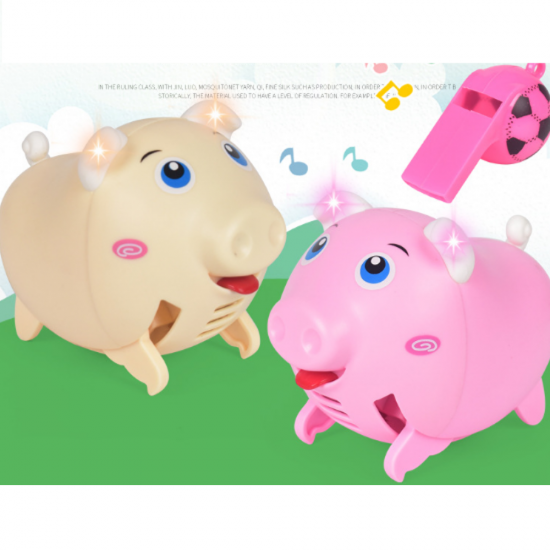 Whistle Pig Voice-activated Induction Electric Children's Toys Lighting Music Whistling Can Run