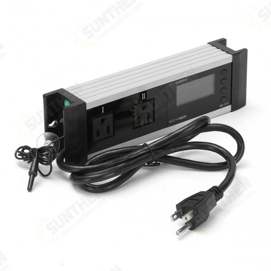 0~50℃ Cool/Heat Mode Temperature Controller Aquarium Switch Socket LCD Display US/EU/UK/AU Plug