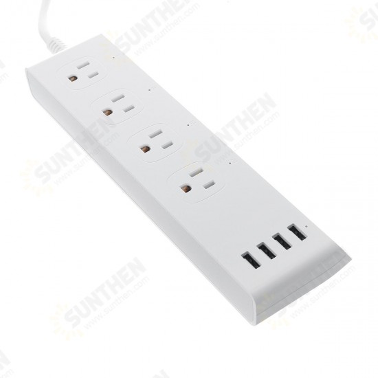 100-240V Smart WIFI Socket 4 US Plugs W/ 4 USB Ports Socket Switch Support Alexa/Echo/Google Home