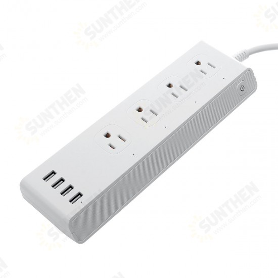 100-240V Smart WIFI Socket 4 US Plugs W/ 4 USB Ports Socket Switch Support Alexa/Echo/Google Home