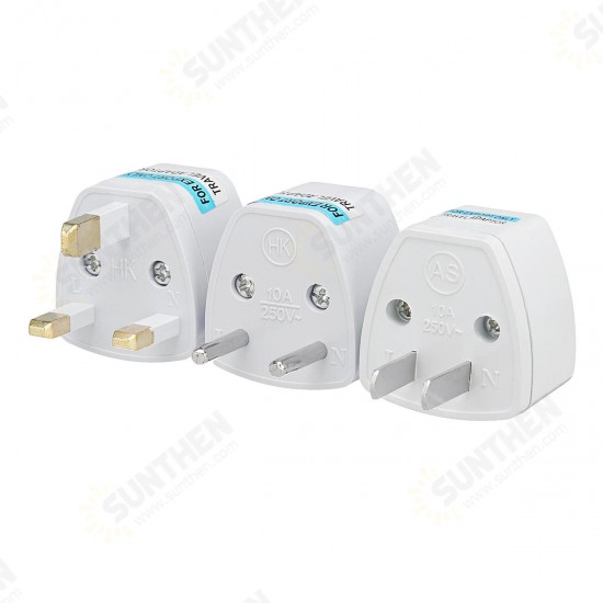 10A 250V Travel Universal Power Outlet Adapter UK/US/EU to Universal Plug Socket Converter