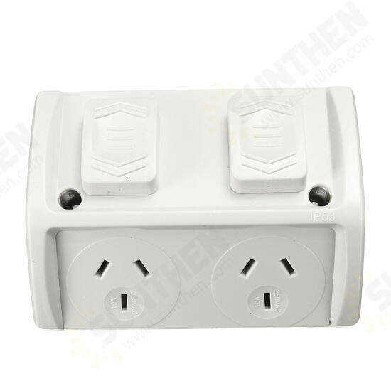 10A Weatherproof Double Powerpoint Outdoor Power Outlet Switch Socket AU