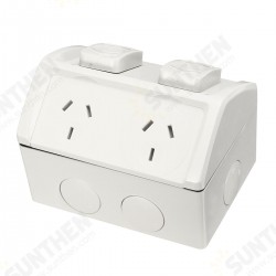 10A Weatherproof Double Powerpoint Outdoor Power Outlet Switch Socket AU 10A Weatherproof Double Powerpoint Outdoor Power Outlet Switch Socket AU